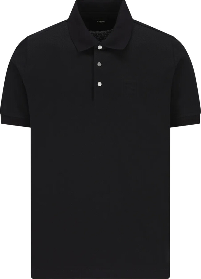 Fendi Embossed-Logo Piqué Polo Shirt