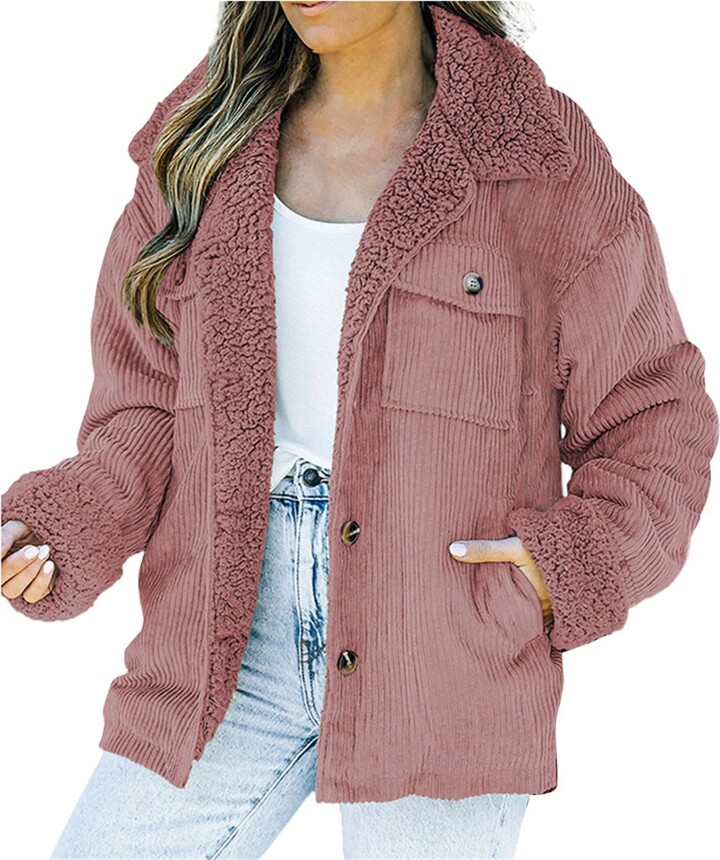 Outerwear Corduroy Fleece Jacket Womens Women's Corduroy Jacket