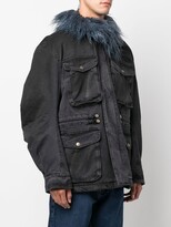 Thumbnail for your product : Diesel Faux-Shearling Trim Padded Coat