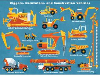 Oopsy Daisy Fine Art For Kids Diggers, Excavators and Construction Vehicles by Daviz Canvas Art