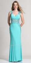 Thumbnail for your product : Dave and Johnny Embellished Floral Applique Prom Dress