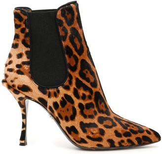 Dolce & Gabbana Leopard Print Ankle Boots