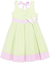Thumbnail for your product : Florence Eiseman Girls' Seersucker Butterfly Dress, Green/White/Pink, 4-6X