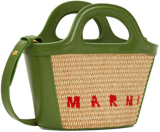 Marni: Green Mini Tropicalia Bucket Bag