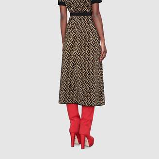 Gucci G rhombus lamé wool jacquard skirt