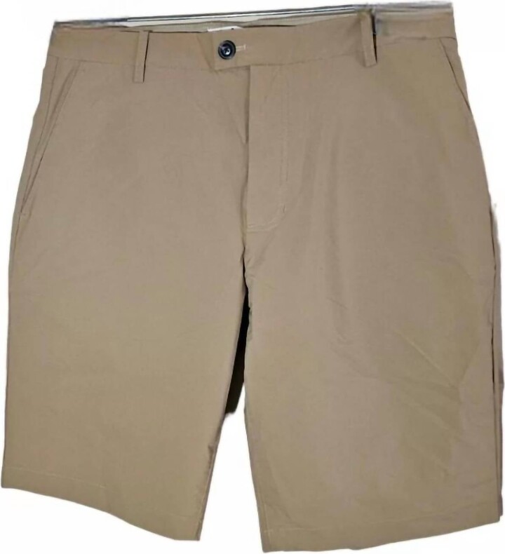 7 For All Mankind Men's Flat Front Shorts In Khaki