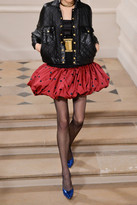 Thumbnail for your product : Saint Laurent Wool-Crepe And Polka-Dot Silk-Faille Mini Skirt