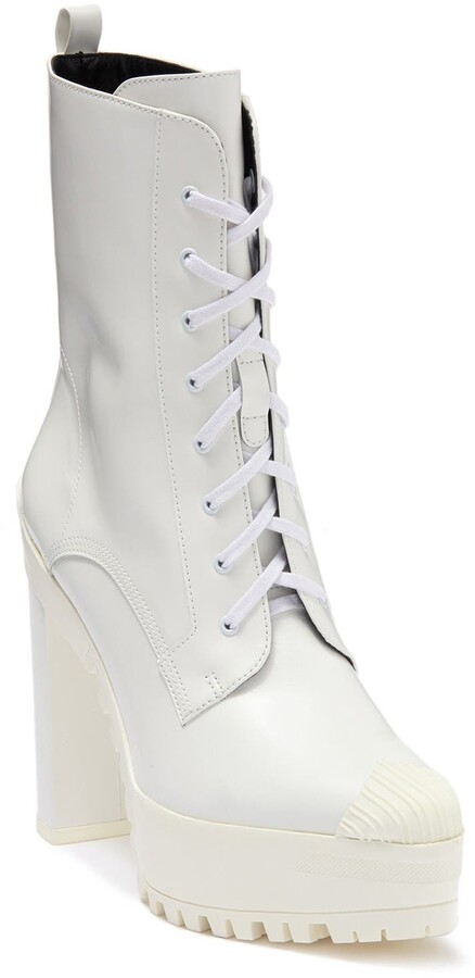 white booties lace up