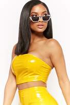 Thumbnail for your product : Forever 21 Slick Tube Crop Top & Pants Set