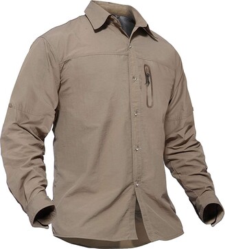 TACVASEN Work Shirts for Men Long Sleeve Outdoor Shirt Hiking