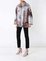 Thumbnail for your product : Alberta Ferretti stained metallic effect coat