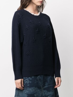 RED Valentino Lace-Collar Floral-Detail Jumper