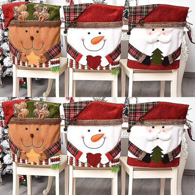 Cozy Oasis Christmas Chair Covers Set Of 6 Christmas Chair Back Covers For Dining Room Cute Santa Chair Cover Party Chair Covers Snowman Reindeer Xmas Folding Ch