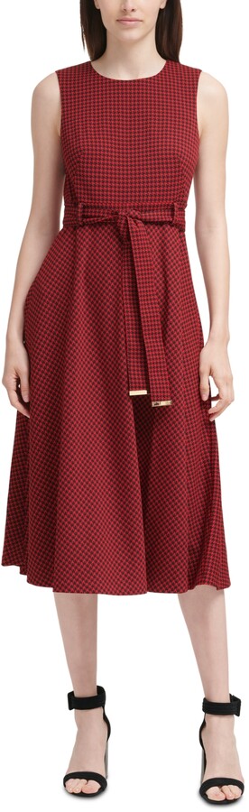 calvin klein black and red dress