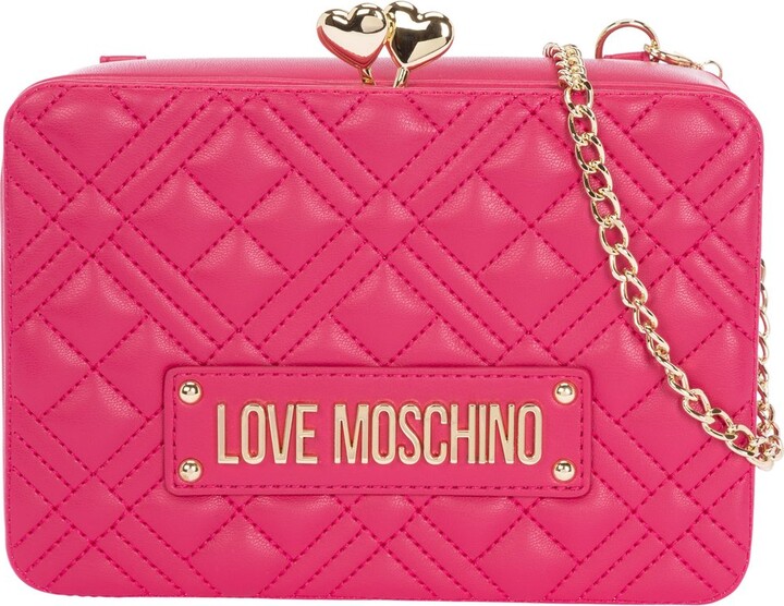 Love Moschino Logo Plaque Quilted Crossbody Bag - ShopStyle