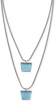 Thumbnail for your product : Vince Camuto Silver-Tone Blue Stone Double Pendant Necklace