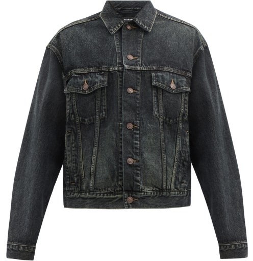 black embroidered jean jacket