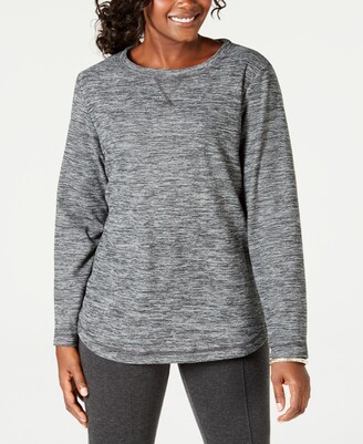 Karen Scott Petite Space-Dyed Microfleece Pullover, Created for Macy's