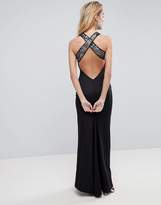 Thumbnail for your product : ASOS Design Sequin Bodice Strappy Back Fishtail Maxi Dress