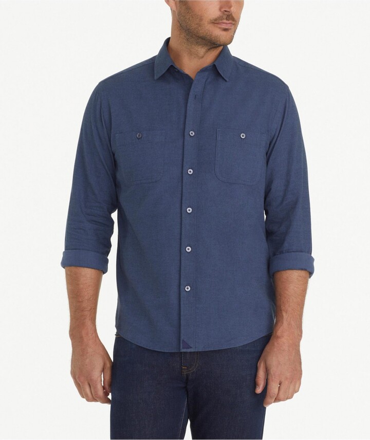 UNTUCKit Men's Regular Fit Hemsworth Flannel Button Up Shirt