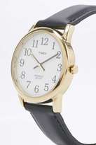 Thumbnail for your product : Timex Black Leather Gold Case Watch