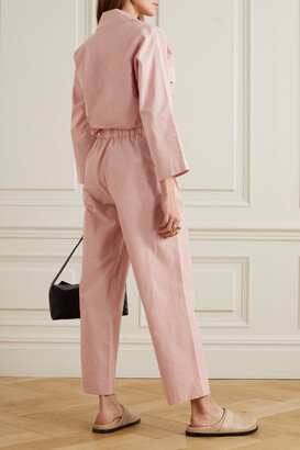 Bouguessa Sally Cropped Cotton-blend Jumpsuit - Pastel pink - ShopStyle