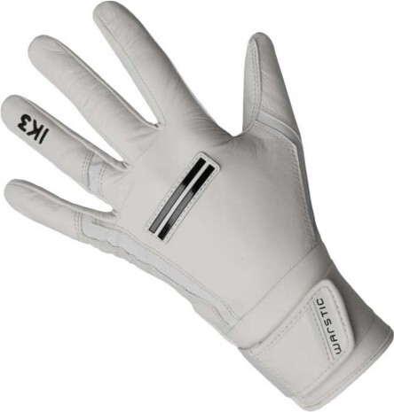 Men's Warstic IK3 Pro Cabretta Long Cuff Baseball Batting Gloves White Medium