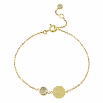 Auree Jewellery Bali 9Ct Gold April Birthstone Bracelet White Topaz