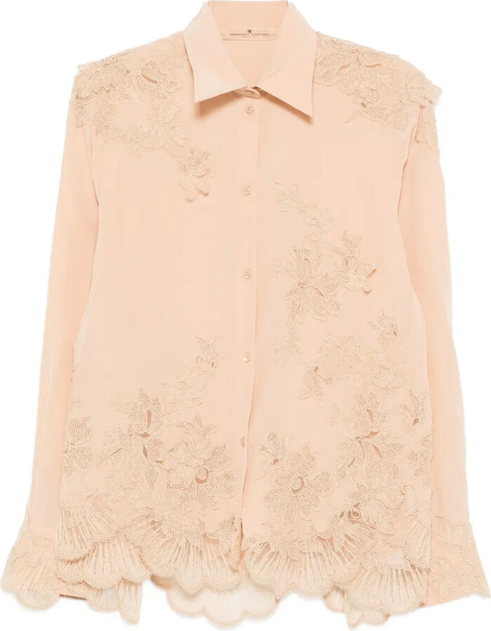 Ermanno Scervino Floral Lace-Embellished Shirt