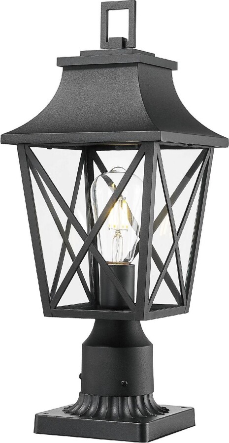 Flynama Outdoor Pole Lantern Light with Pier Mount Base for Garden and Patio