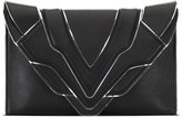 Thumbnail for your product : Elena Ghisellini Selina Silver Line Clutch Bag, Black/Silver Mirror