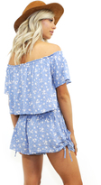 Thumbnail for your product : West Coast Wardrobe Dayflower Floral Crop Top and Short Set in Blue