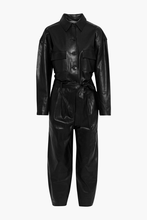 Frame Belted Leather Jumpsuit - ShopStyle