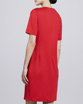 Thumbnail for your product : Bigio Collection Short-Sleeve Pintucked Ponte Dress