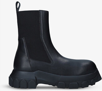 Rick Owens Mens Black Bozo Tractor Leather Chelsea Boots