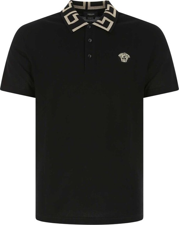 Versace Greca Short-Sleeved Polo Shirt - ShopStyle