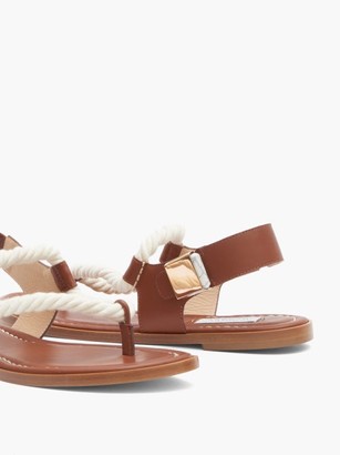 Gabriela Hearst Zephyr Rope-strap Leather Sandals - Tan Multi