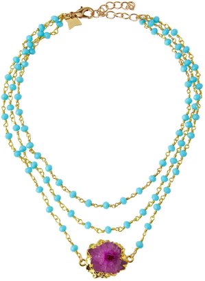 Panacea Triple-Strand Beaded Crystal Station Necklace