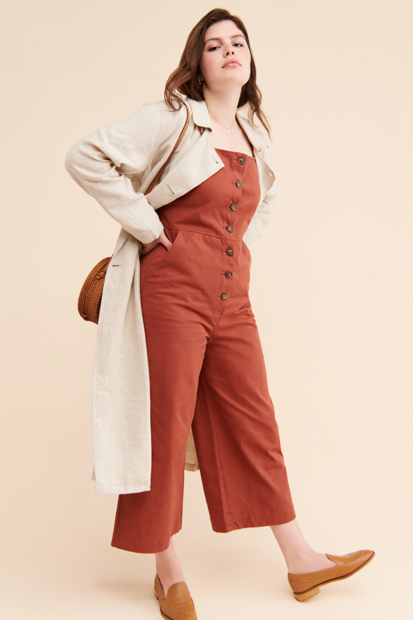 short sleeve button up jumpsuit