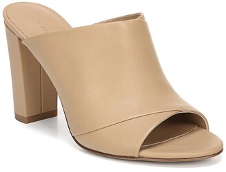 nude mule block heel