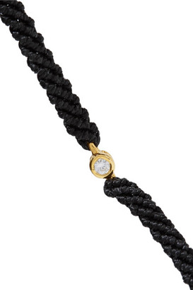 SCOSHA - Macramé Gold-plated Diamond Bracelet - Black