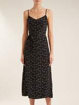 Thumbnail for your product : Hvn - Josephine Floral Print Silk Long Dress - Womens - Black Print