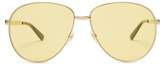 Thumbnail for your product : Gucci Aviator Metal Sunglasses - Womens - Yellow