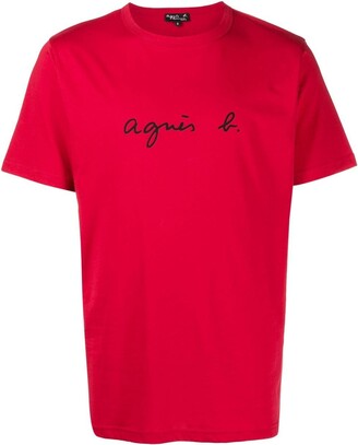 agnès b. logo-print detail T-shirt