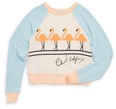 Thumbnail for your product : Wildfox Couture 'Dancing Flamingos' Raglan Sleeve Sweatshirt (Little Girls)