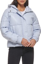 Water Resistant Faux Leather Puffer J 