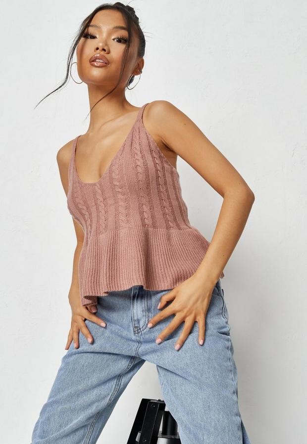 pale pink peplum top