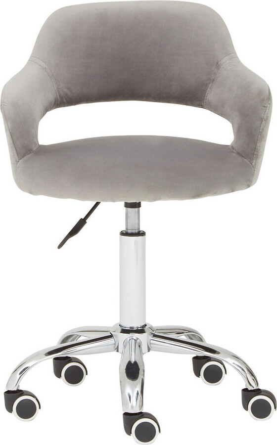 So'home Soft Grey Velvet Office Chair With Chrome Base ShopStyle