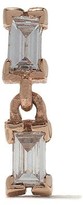 Thumbnail for your product : Kismet By Milka 14kt rose gold Baguette diamond drop piercing stud