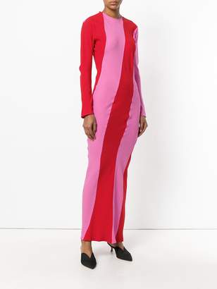 ATTICO striped fitted long dress